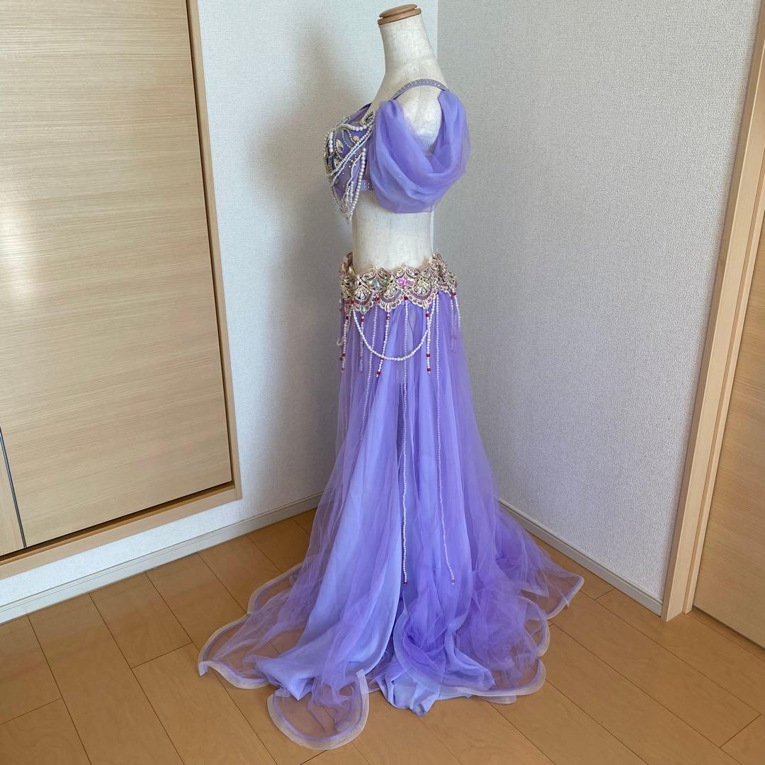 最大値引き！　ベリーダンス　衣装　パープル　パール　XXL