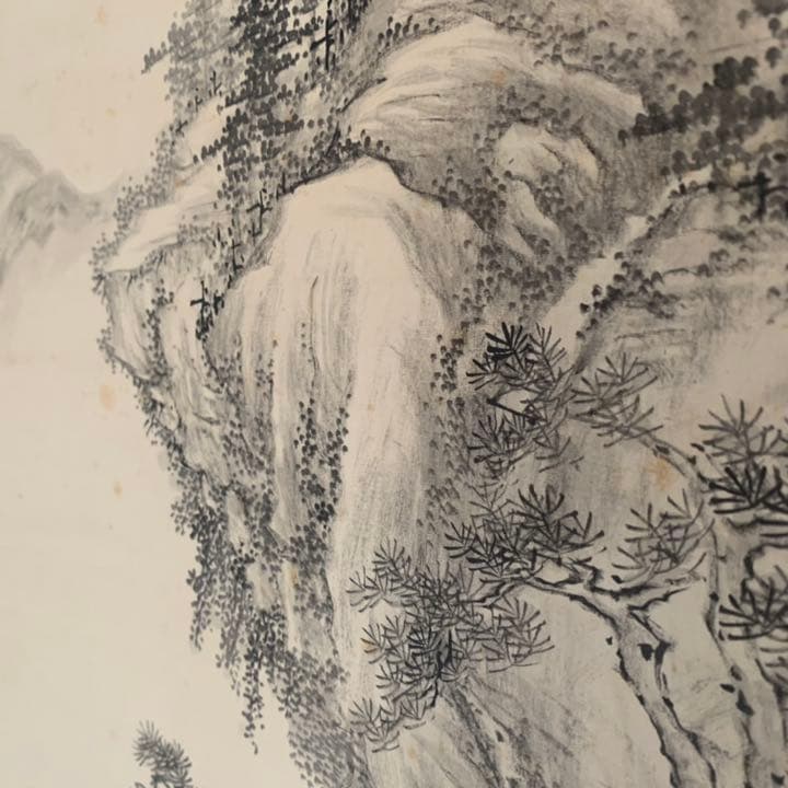 島田墨仙　山水　日本画　歴史画　掛軸