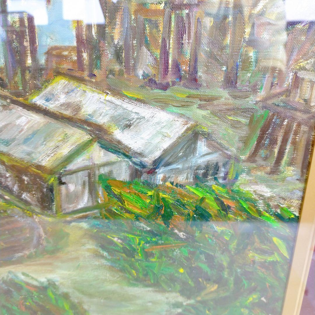 油彩画　港図　洋画　風景画　作者不詳