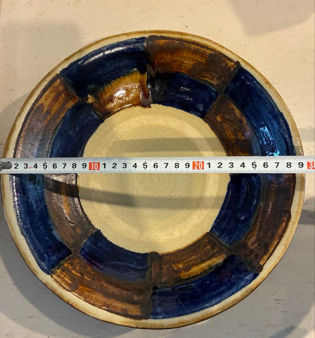 【極美品】やちむん　沖縄陶器　田村窯　30㎝大皿