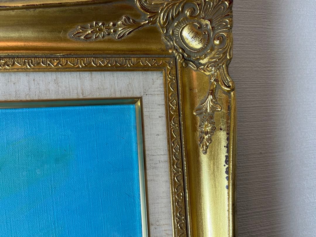 油絵　建物　風景画　作者名あり