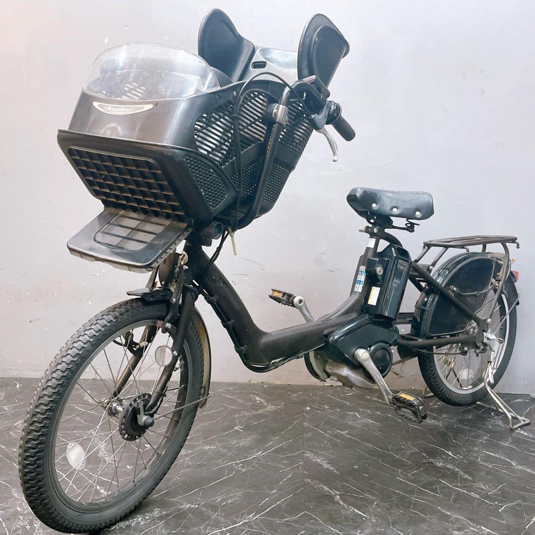 【43】子乗せ電動自転車 ブリヂストン Angelino ブラウン 3人乗り対応