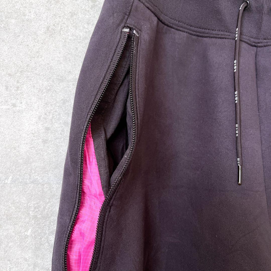 【希少デザイン】NIKE ワイド スウェットパンツ サイドジップ ピンク S