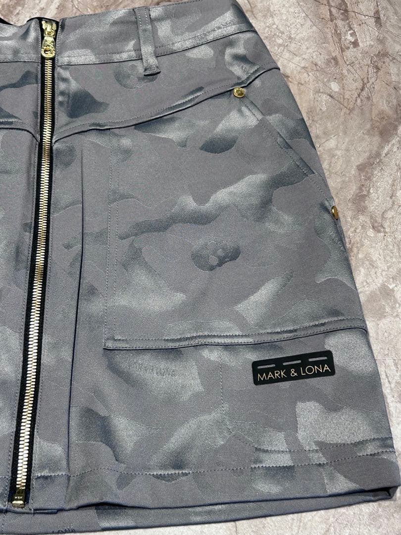 MARK&LONA スカート グレー カモフラ柄 レディース