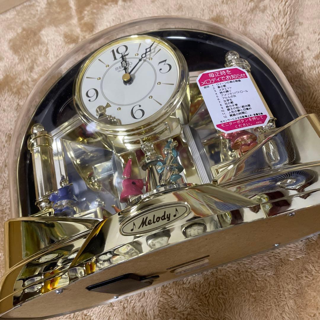 【超美品】SEIKO メロディア　からくり時計　置き時計　bz341g 動作◎