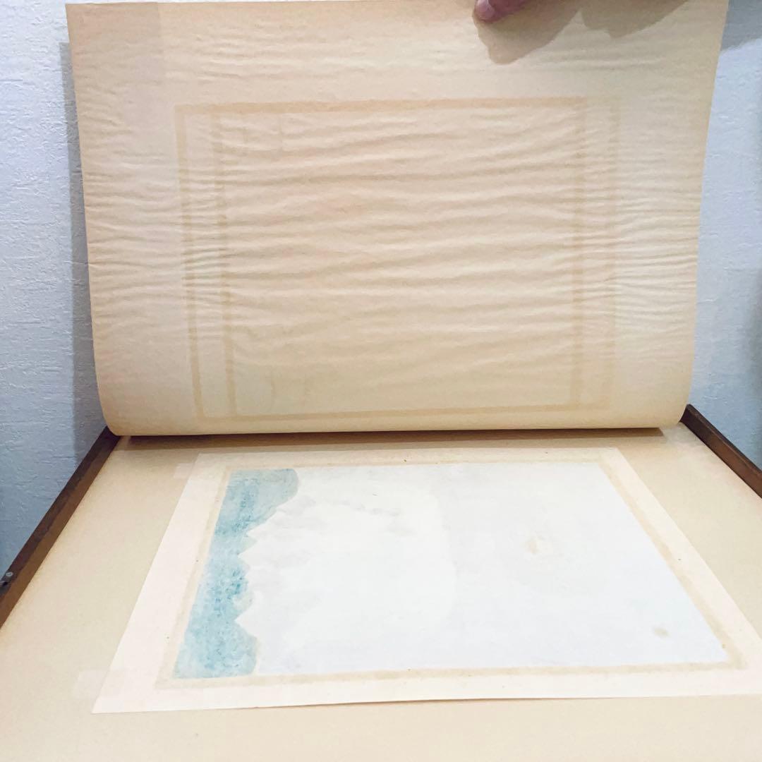 美品 畦地梅太郎「涸沢の小屋」木版画 1967年作 直筆サイン入り