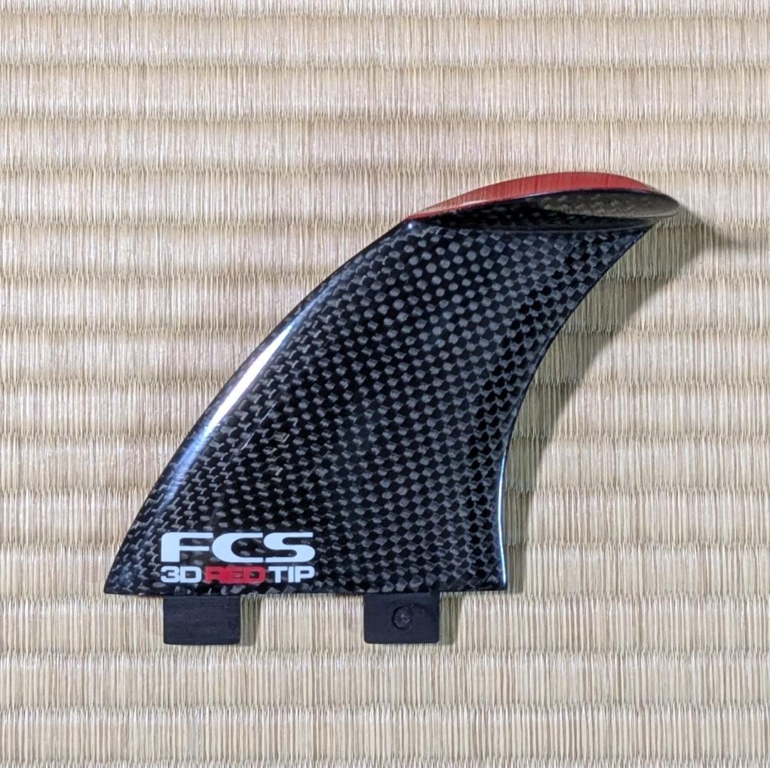 FCS 3D TIP カーボンフィン M　 Black/Red