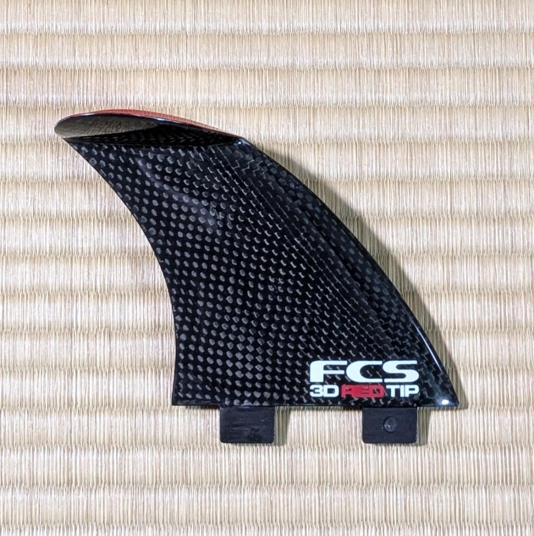 FCS 3D TIP カーボンフィン M　 Black/Red