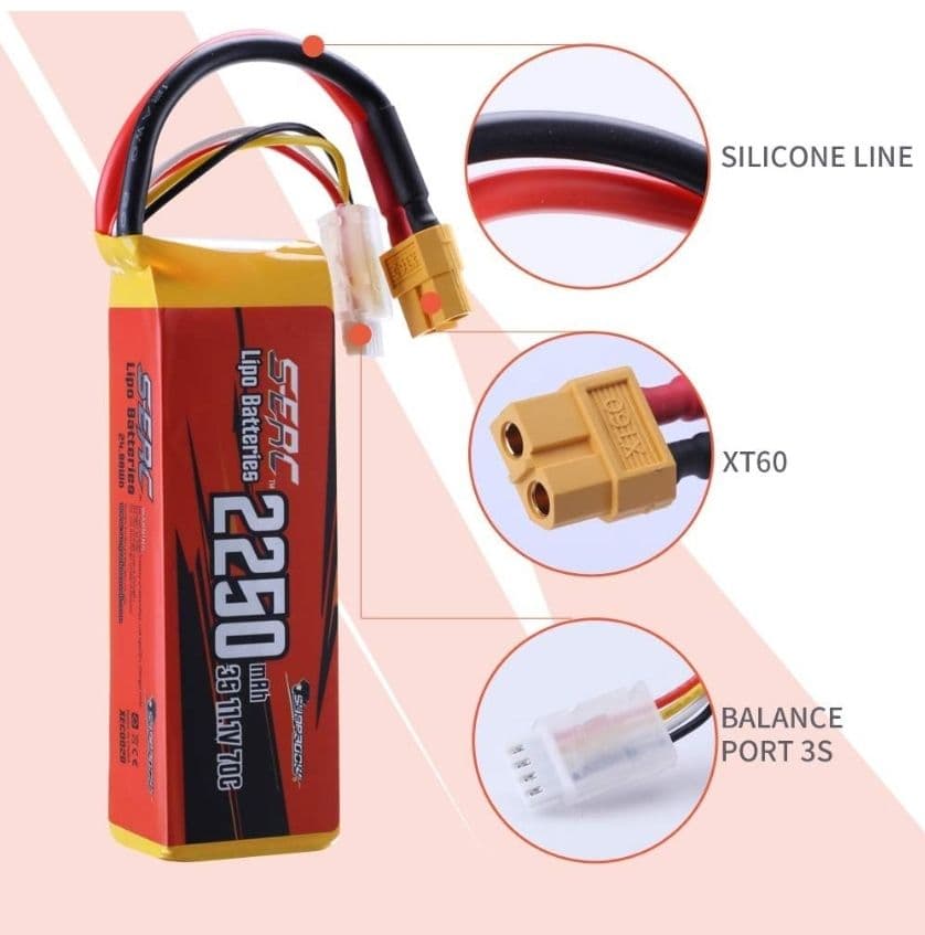 SERC 2250mAh LiPoバッテリー 3S 11.1V 70C