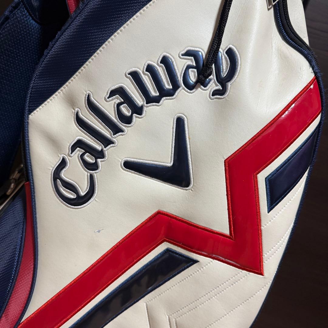 Callaway キャディバッグ ゴルフバッグ ホワイト/ネイビー/レッド