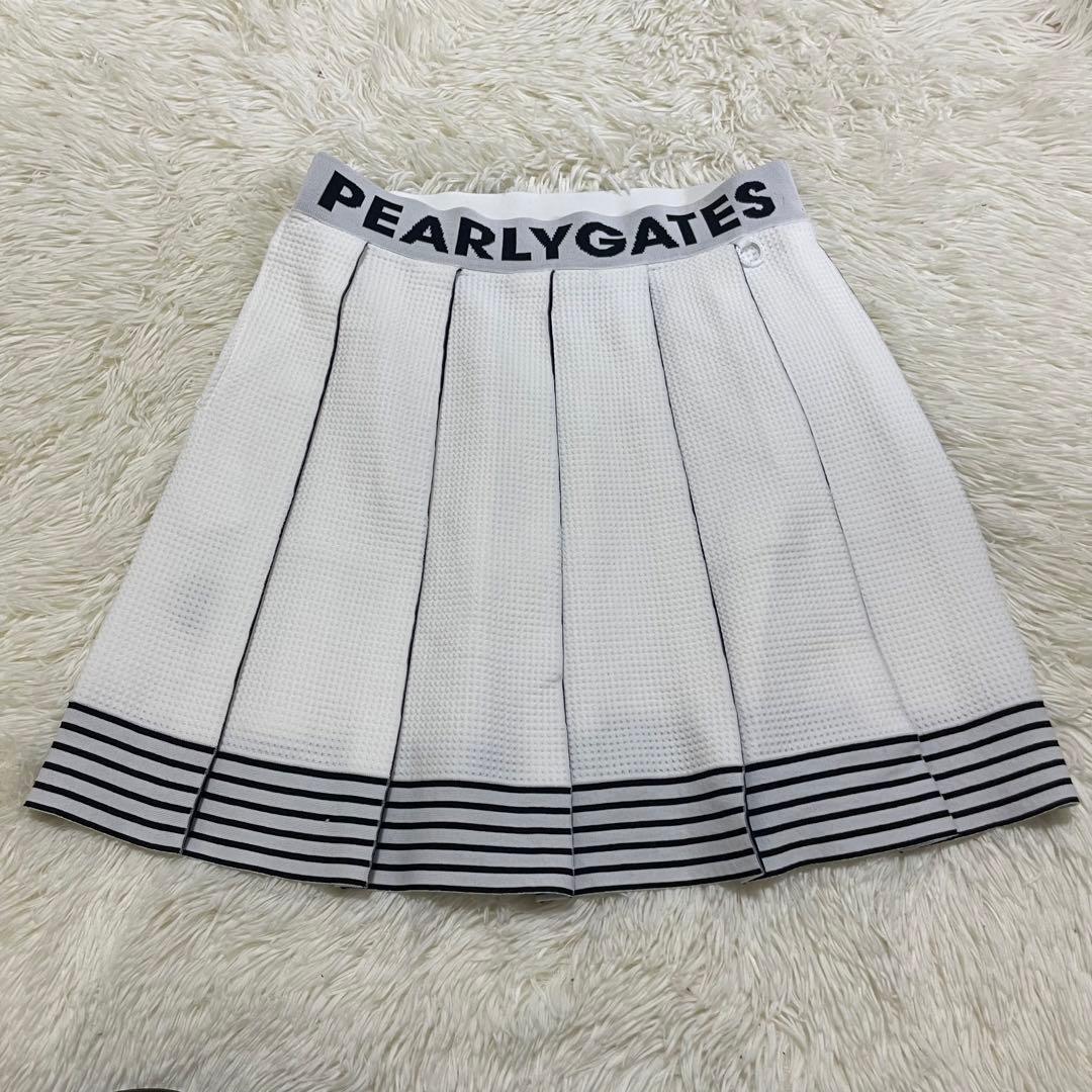 美品 PEARLY GATES ワッフル　プリーツスカート　ゴルフ