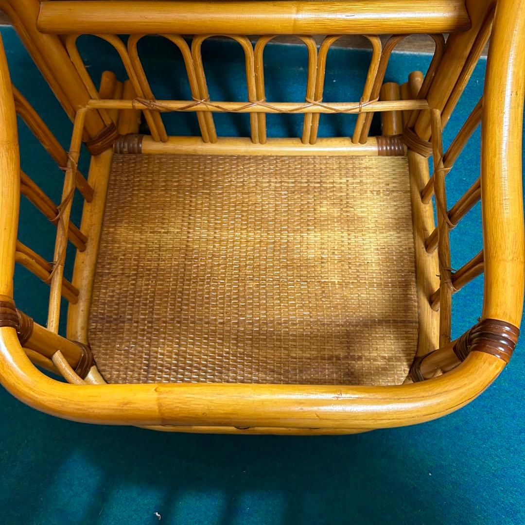 ラタン　籐　スタンドミラー
