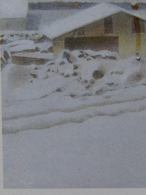 川村悦子、【積雪】、希少な大判額装用画集より、美品、日本人画家