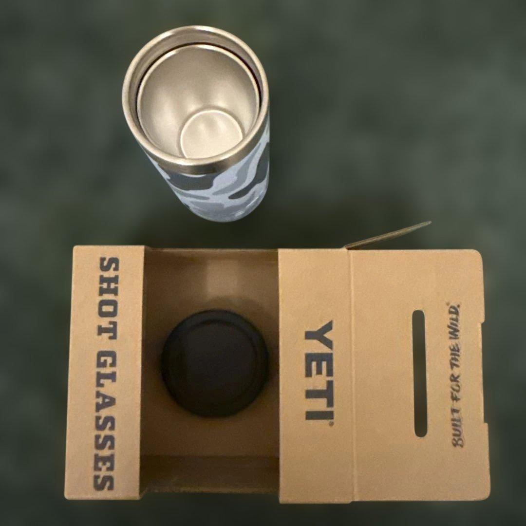 YETI ショットグラス 4個セット 迷彩 CAMO & ゴールド ステンレス