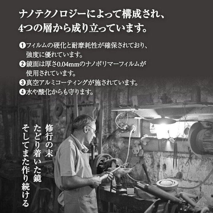 割れない鏡 ウォールミラー 壁掛け 姿見鏡 40×90cm ブラック 1619