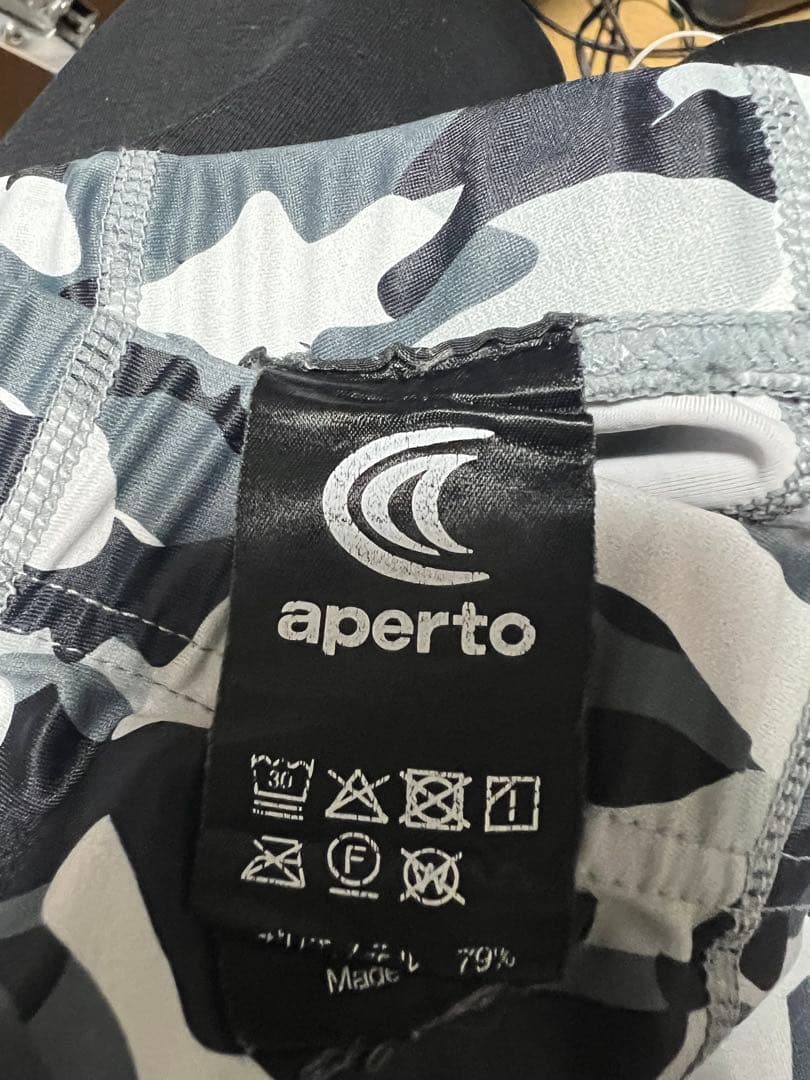 aperto メンズ 全昇華アドバンスタイツ ブラックカモ柄