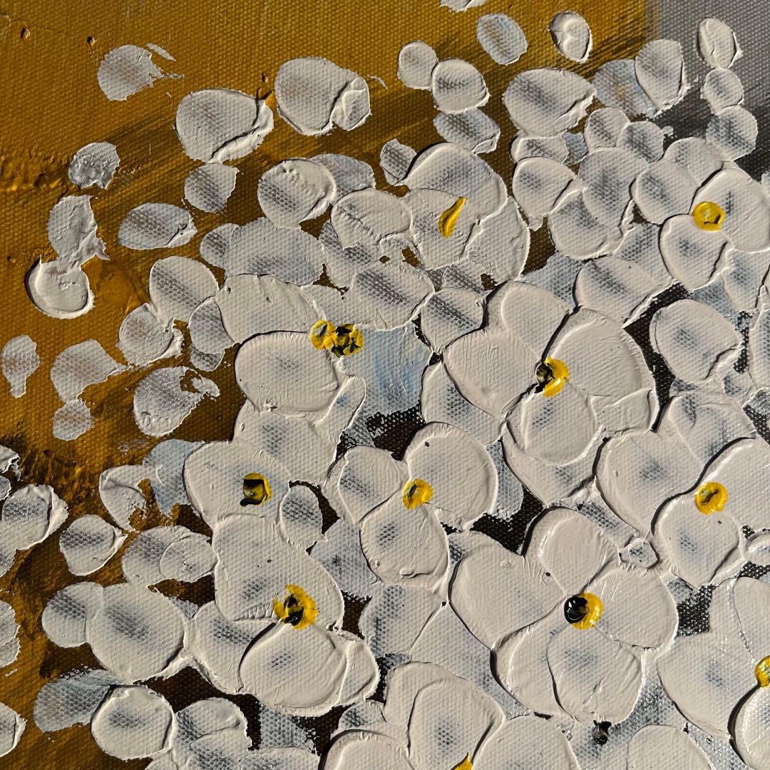 手書き油絵 花瓶の花 額付き 絵画 インテリア 油彩画