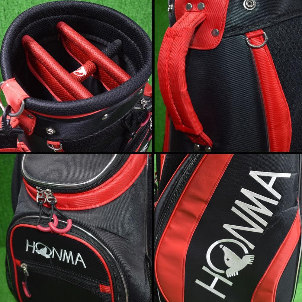 HONMA GOLF/ホンマ ゴルフ キャディバッグ9型【黒×赤】美品！