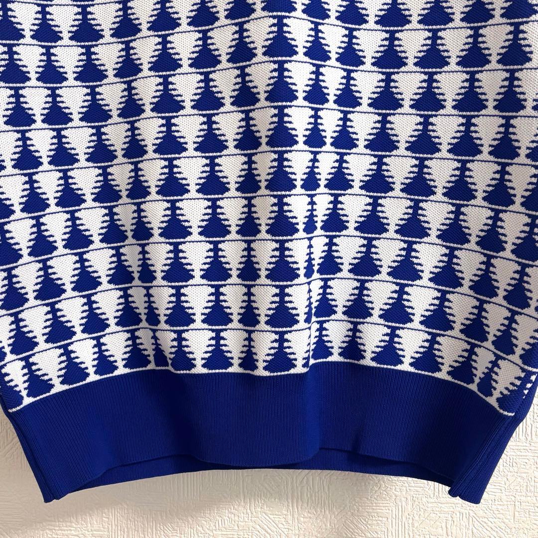 【新品】セントアンドリュース ゴルフ ニットベスト LL ブルー 総柄 メンズ