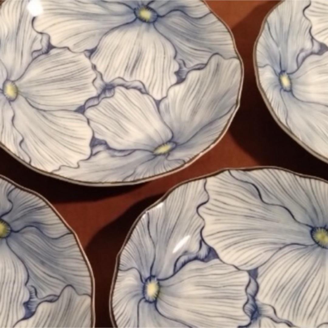 古伊万里 伊万里 色絵 華の 図 蔵出し 菓子皿 ５客揃え