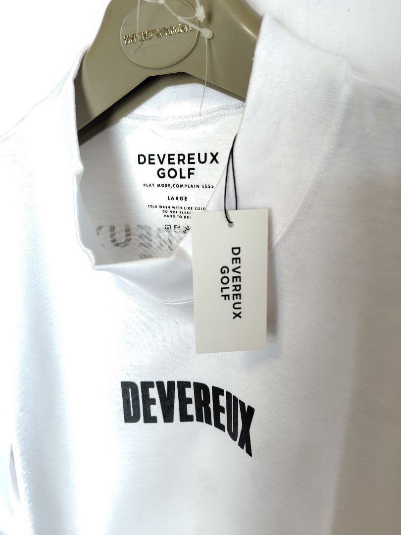 最終値新品【DEVEREUX GOLF】ロンT／チェッカーモックネックシャツ L