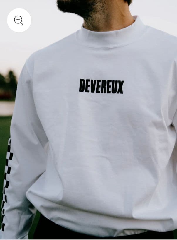 最終値新品【DEVEREUX GOLF】ロンT／チェッカーモックネックシャツ L