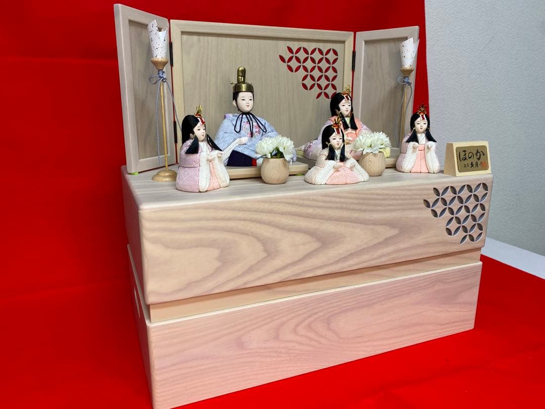東京久月　木目込人形　ほのか　収納五人飾り・江戸木目込人形　伝統工芸師　新井久夫