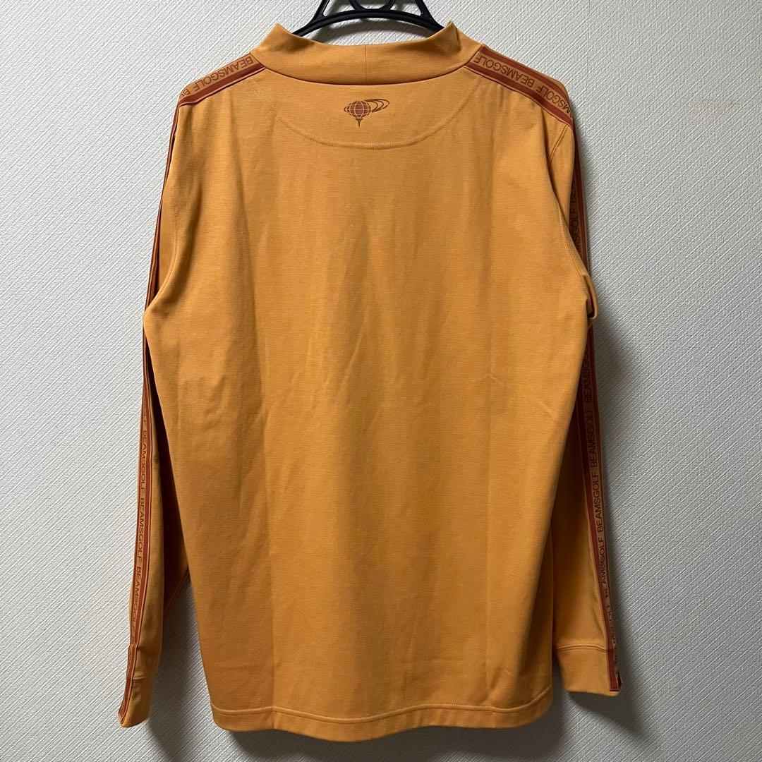 新品 BEAMS GOLF 長袖 ラインロゴ モックネック オレンジ