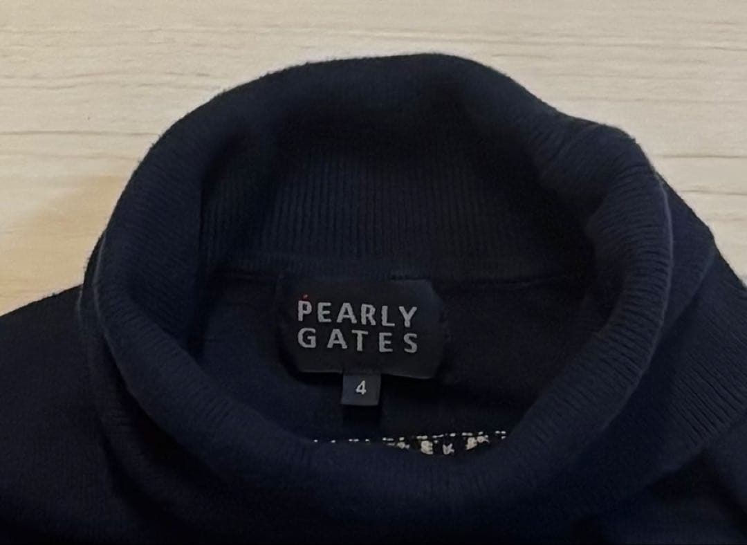 PEARLY GATES ネイビー ハイネックセーター