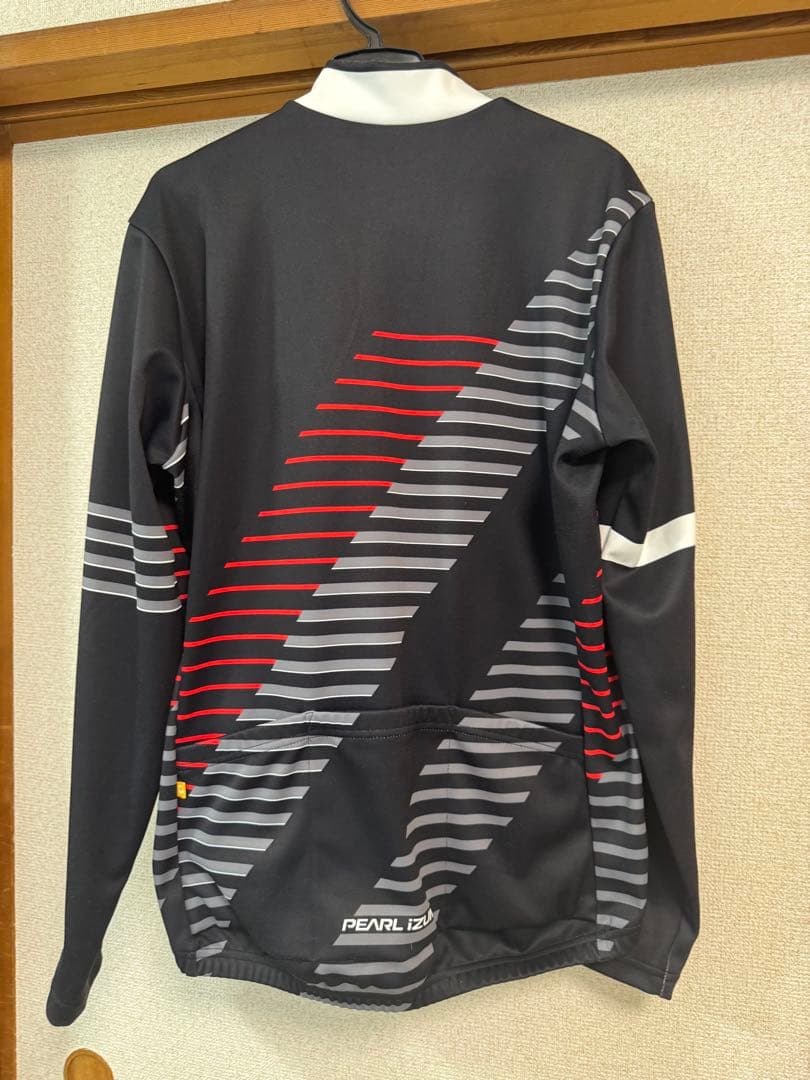 PEARL iZUMi サイクルジャケット 黒 赤 ストライプ