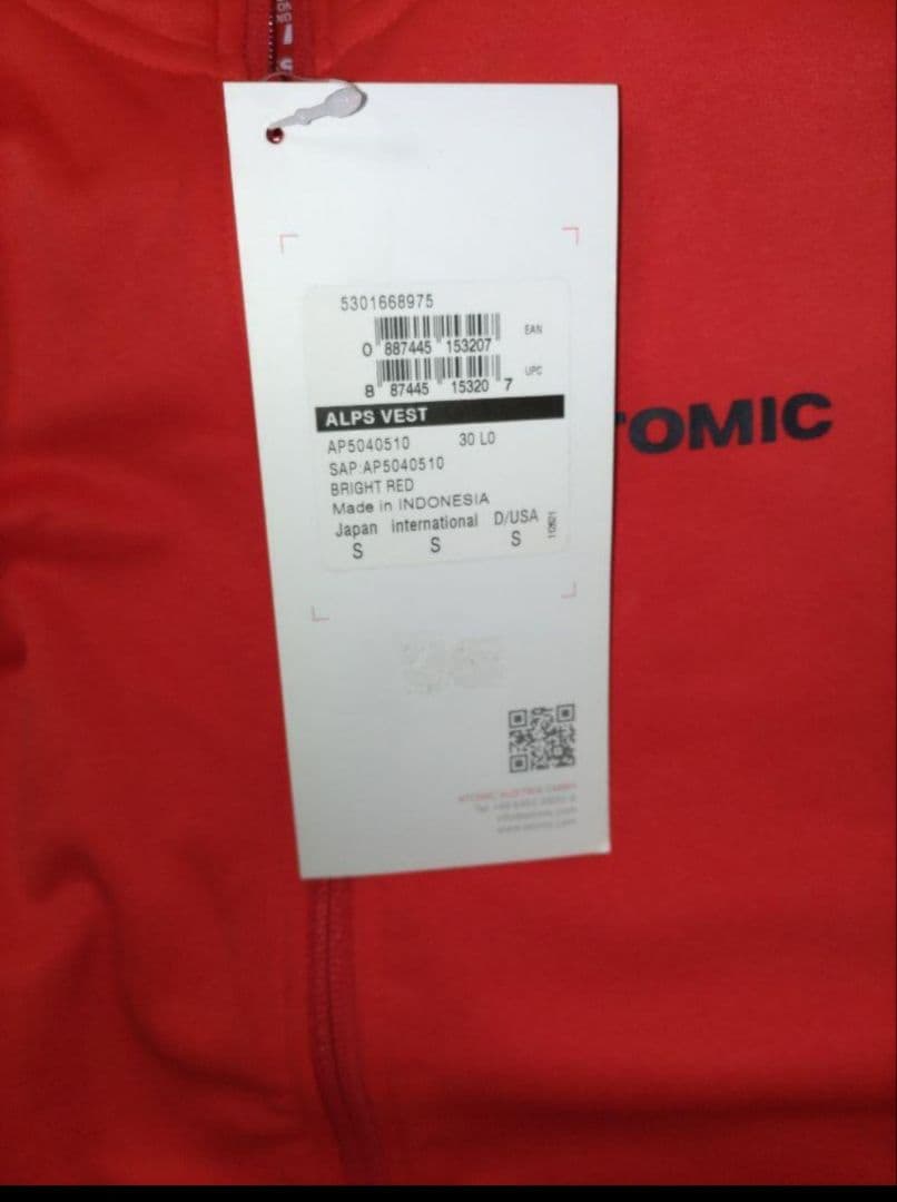 新品タグ付き ATOMIC アトミック ベスト