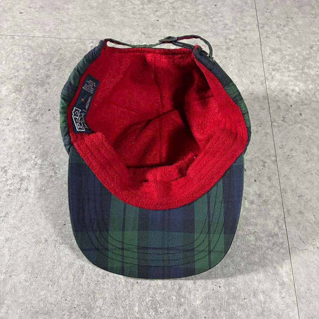 90s POLO SPORTポロスポーツキャップ星条旗ブラックウォッチラルフ