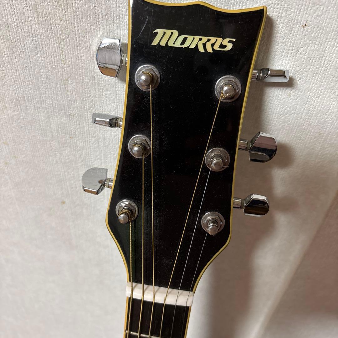 Morris アコースティックギター ブラック ギターケース付き