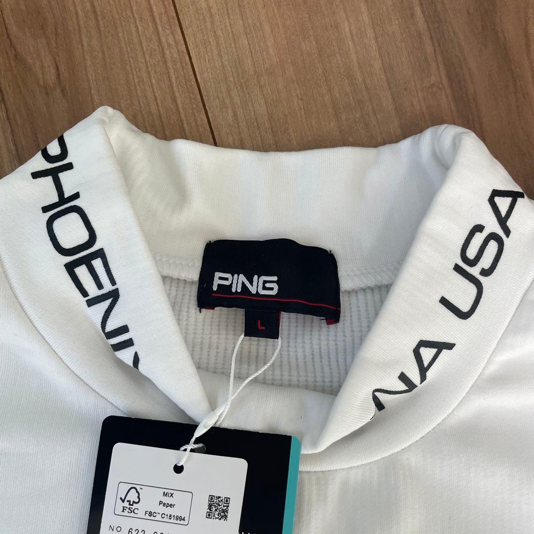 【新品】PING モックネック プルオーバー 長袖シャツ 裏起毛 サイズL