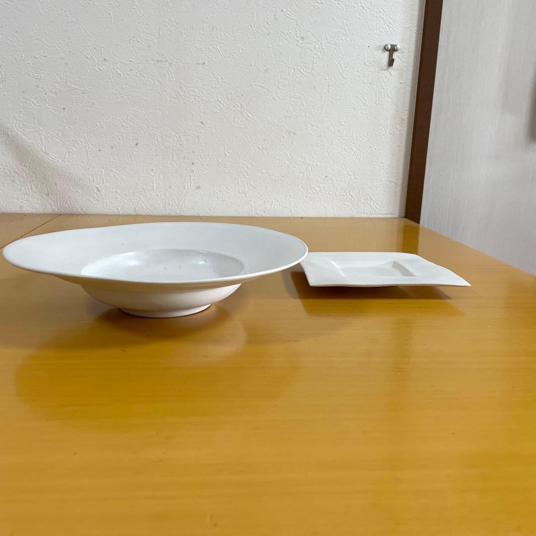 安藤政信　白磁皿2枚　値下げしました！