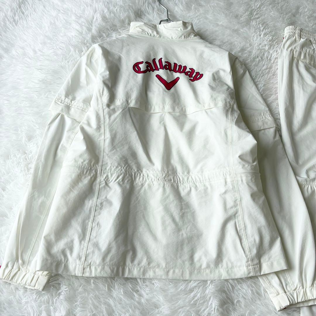 キャロウェイ レインウェア 上下セット L 白 ゴルフ 巾着 Callaway