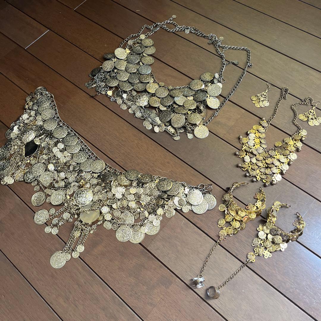 ベリーダンス 衣装セット　ブラベルト アクセサリー３点