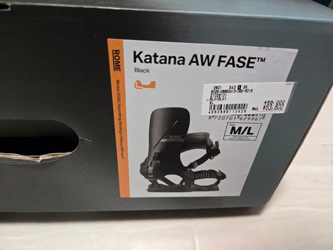 定価以下　保証書付　ROME Katana AW FASE ビンディング M/L