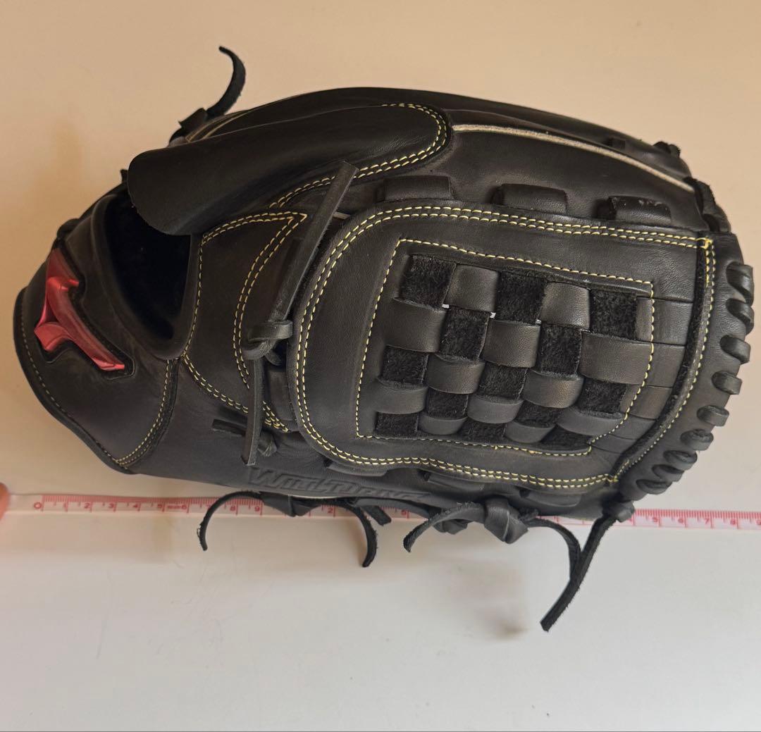 MIZUNO軟式用グローブ ブラック 編み込み