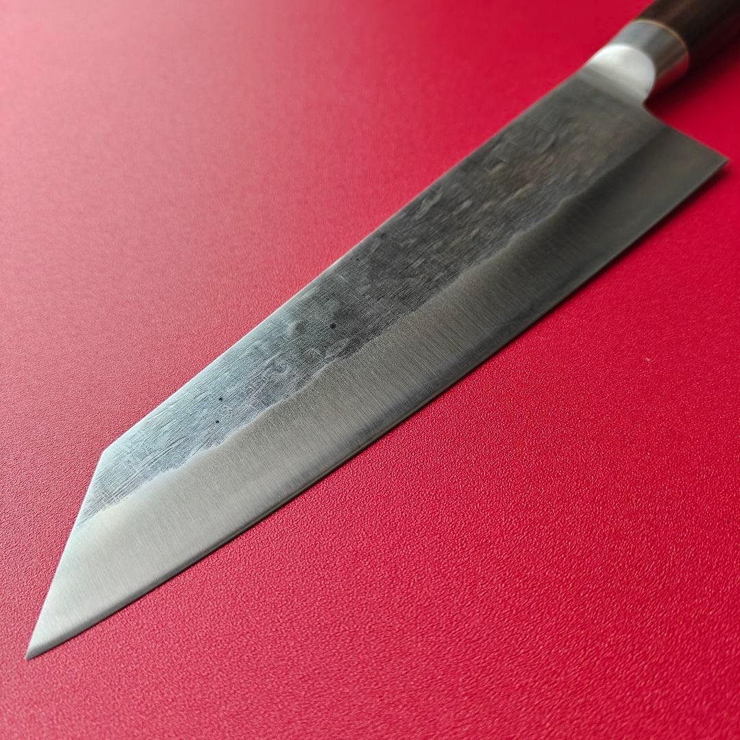 新品　ハマグリ刃本刃付け　鍛造鎚目仕上げ　切り付け牛刀包丁