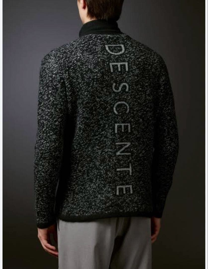 DESCENTE GOLF　紡毛ダブルジャカードハーフジップセーター Ｏサイズ