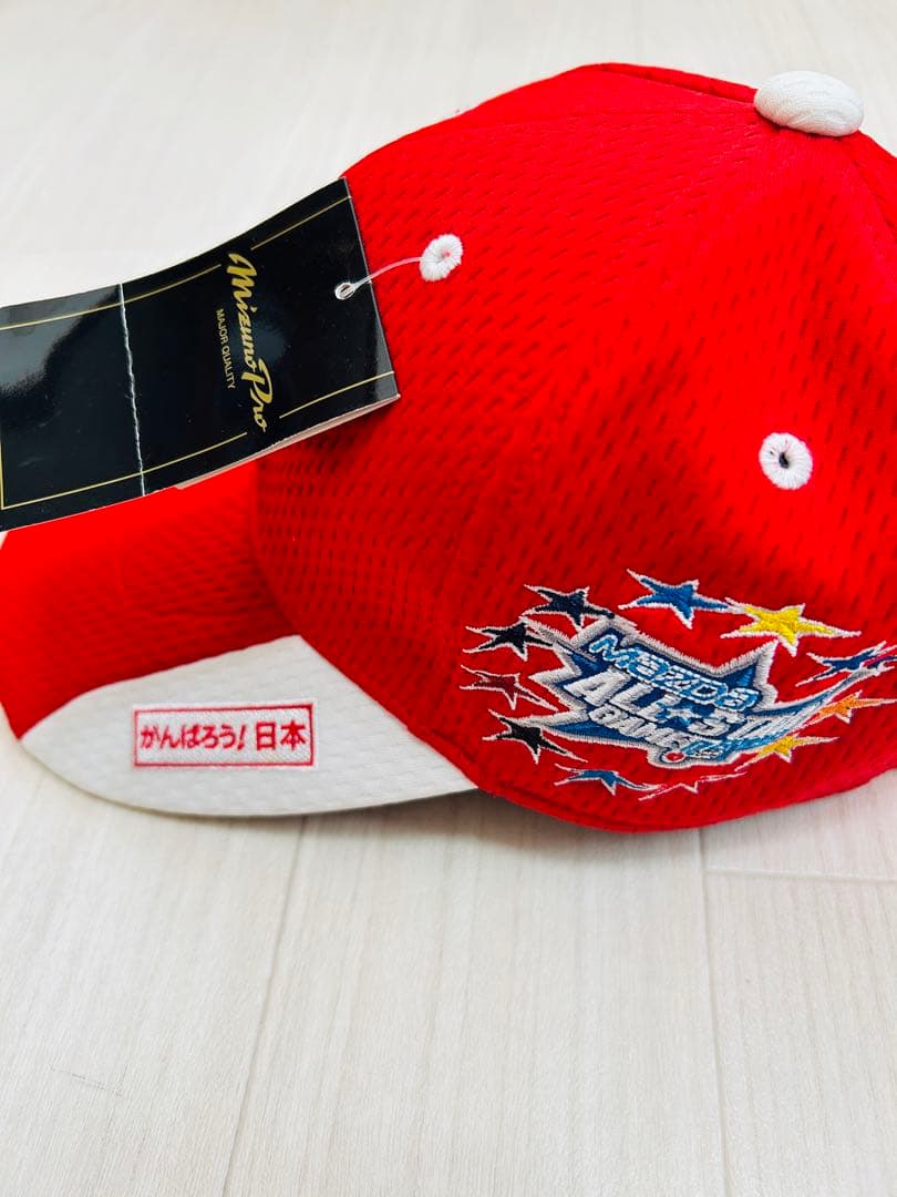 ミズノ⭐️NPB⭐️タグ付き⭐️キャップ⭐️フリー⭐️レッド