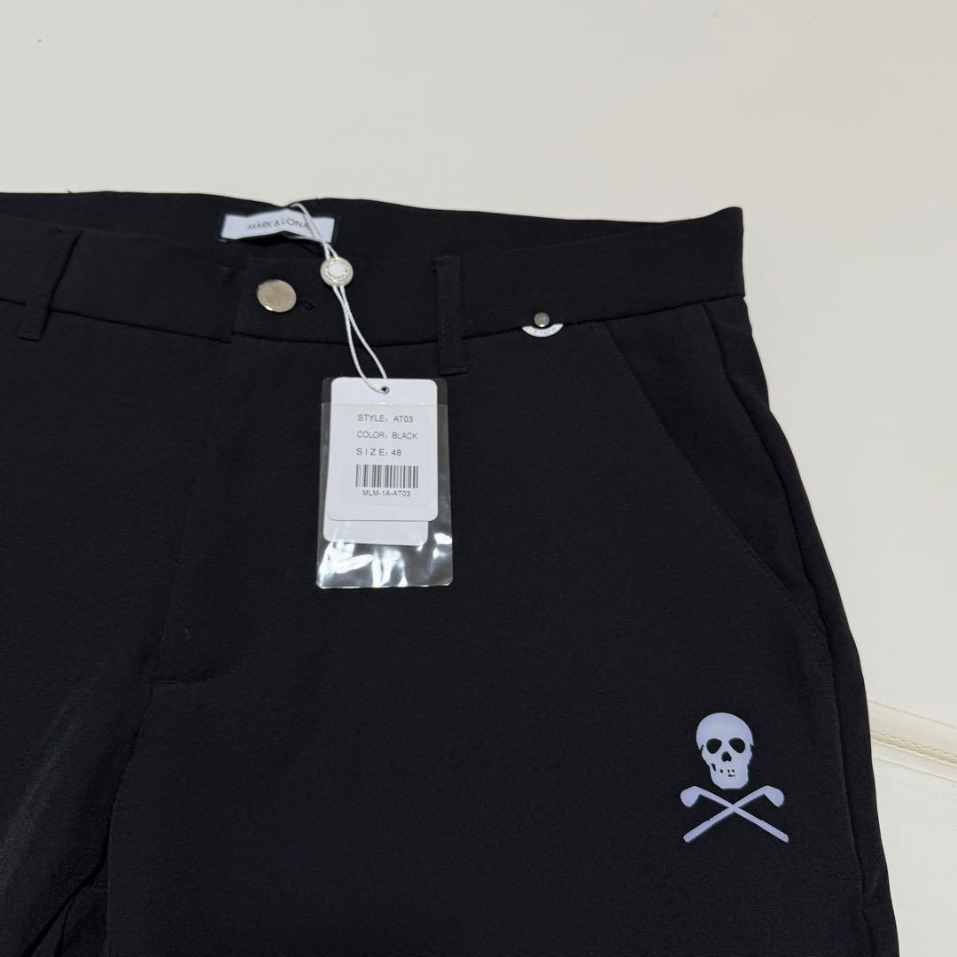 新品　マークアンドロナ　MARK&LONA　ストレッチ　パンツ 48　ブラック