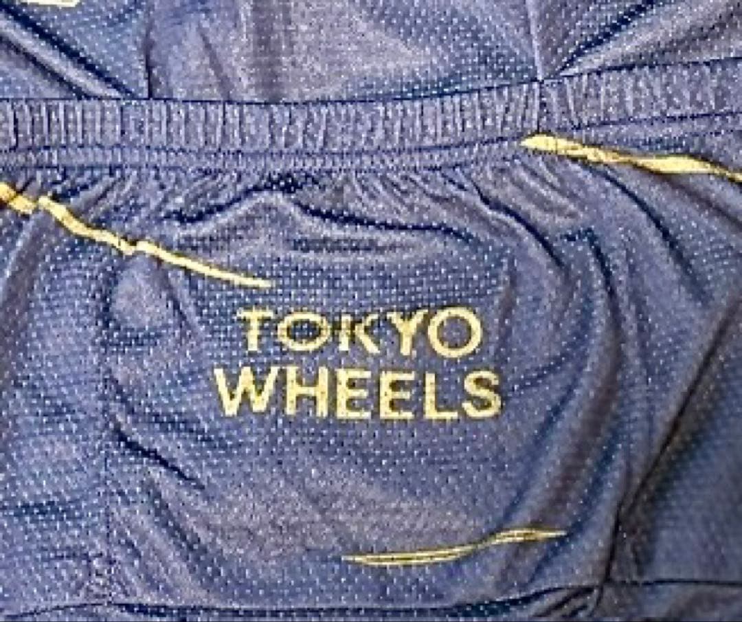 【美品】TOKYO WHEELS サイクルジャージ XL ネイビー×ゴールド半袖