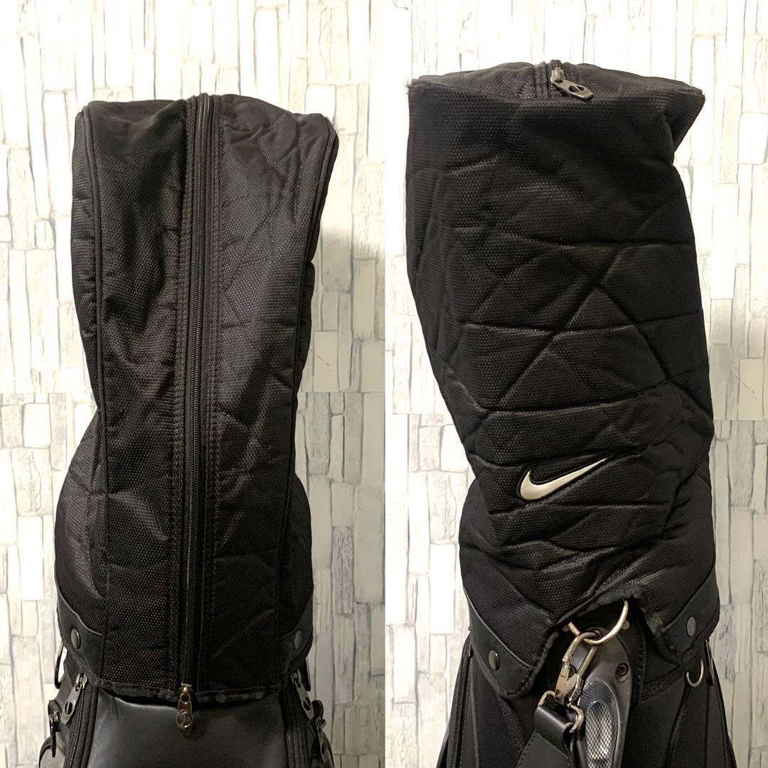 良品 NIKE 廃盤入手困難大人気キャディバッグ 6分割 黒色 半エナメル