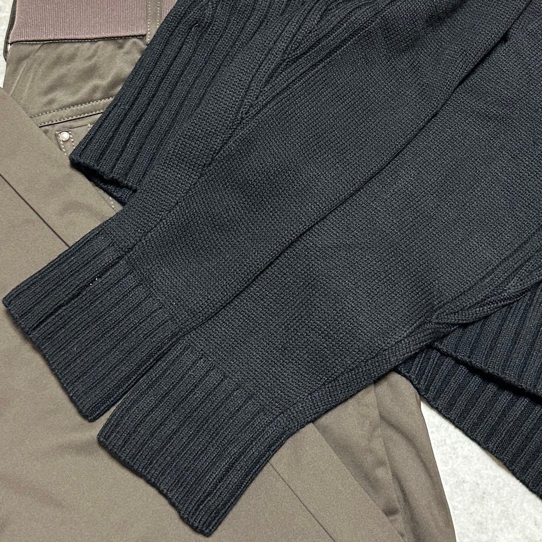 23区スポーツ 大きいサイズ 黒 ニットセーター ボタン付ゴルフ2way XL