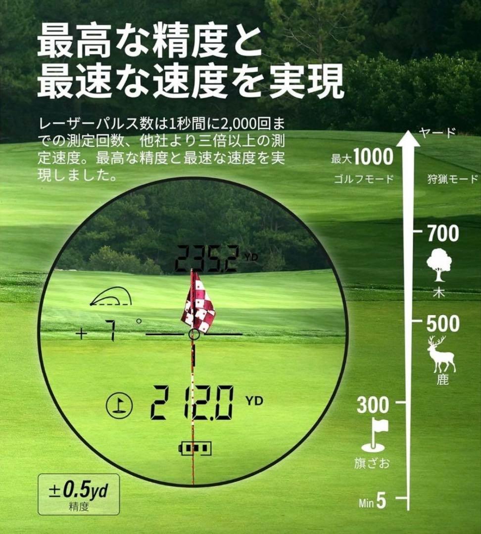 ゴルフ 距離計 レーザー距離計 ゴルフ 1000yd/914m対応