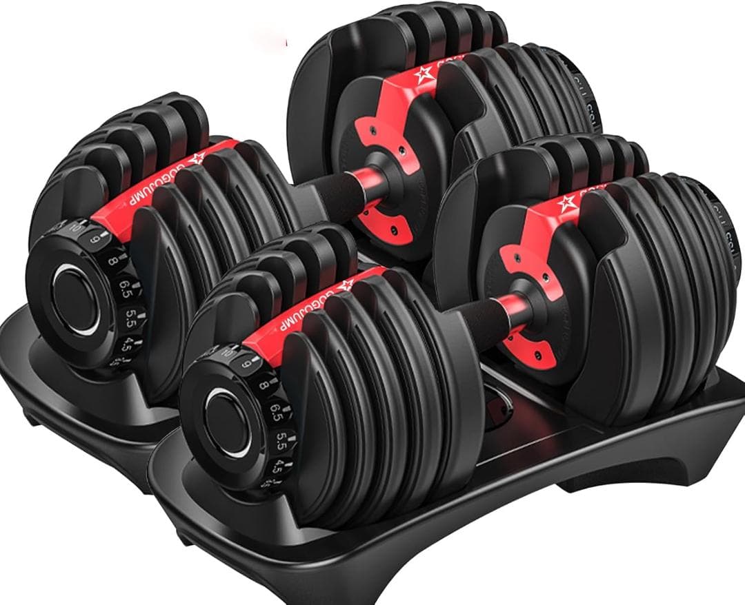 調節可能ダンベル24kg×2個セット + インクラインベンチ 家庭用フィットネス
