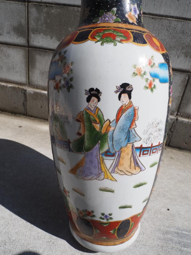 大型花瓶　中国製　女人図　花