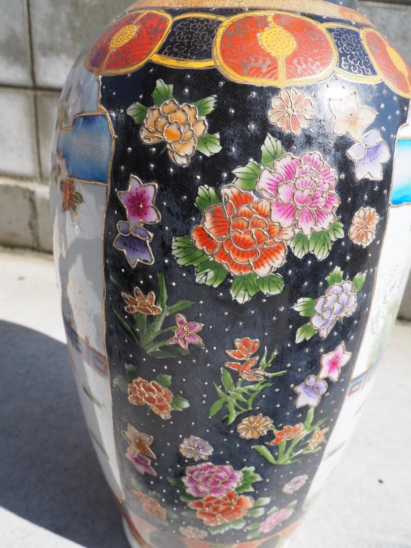大型花瓶　中国製　女人図　花